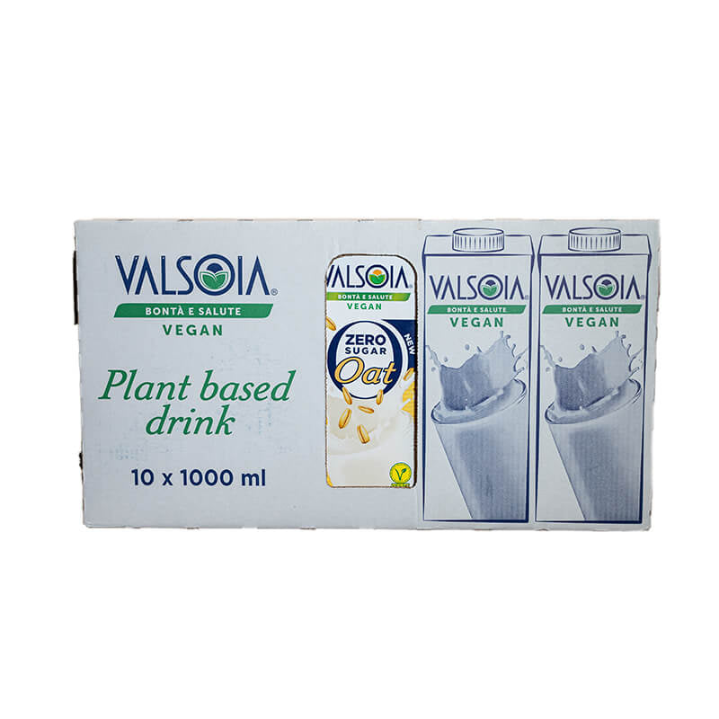 Valsoia 100% vegetable-based oat drink, sugar-free with vitamins B12, D2, vegan, 1 liter, 10 units