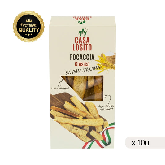Focaccia Classique Casa Losito 100g, boîte de 10 unités