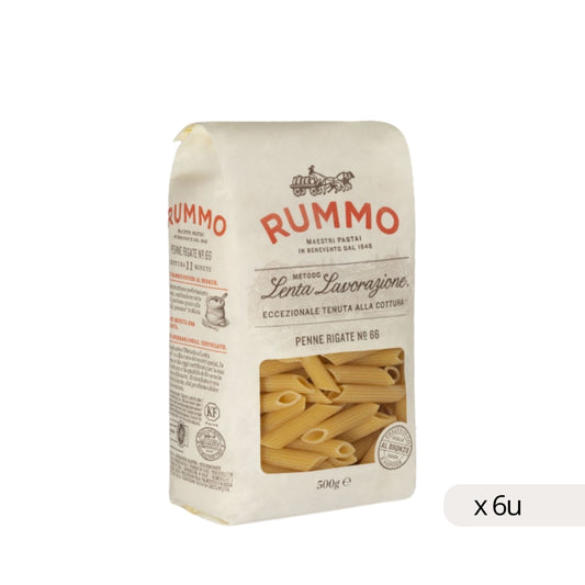 Penne Rigate Nº66 Rummo 500g pasta italiana sémola trigo