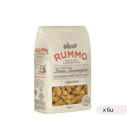 Fusilli Nº48 Rummo 500g pasta italiana sémola trigo duro