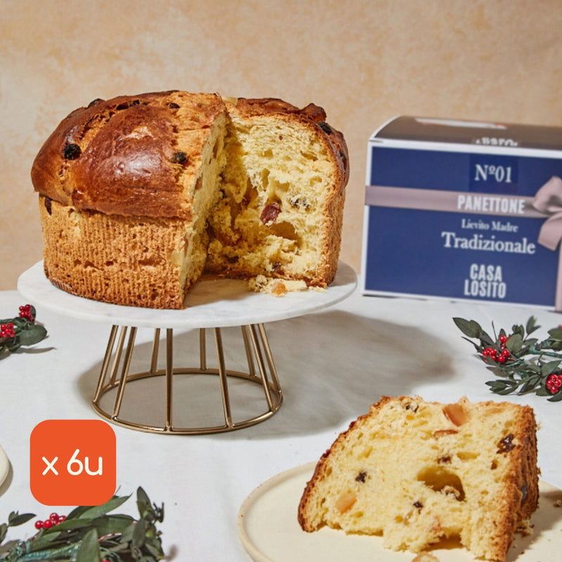 Casa Losito Classic Italian Milanese Panettone, 100% yeast sourdough and butter with shells