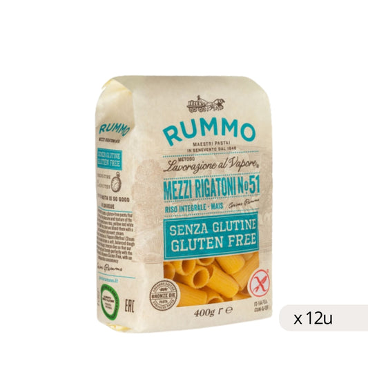 Mezzi Rigatoni sin gluten Rummo Nº51 400g pasta italiana