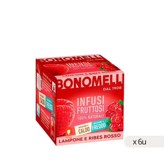 Bonomelli Infusión Frambuesa Grosella 24g, caja 6