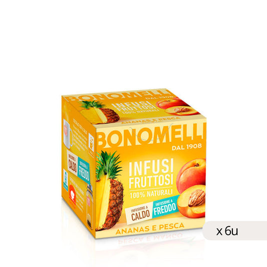 Bonomelli Infusión Piña Melocotón 24g, caja 6 uds