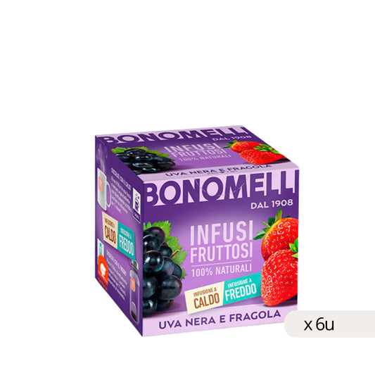 Bonomelli Infusión Uva Negra Fresa 24g, caja 6 uds