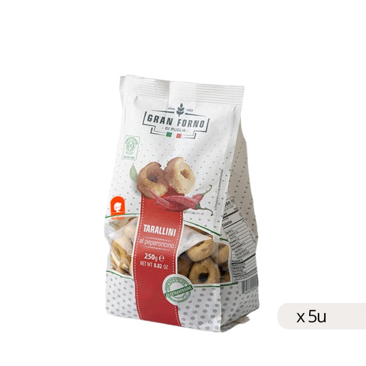 Taralli al Peperoncino Gran Forno 250g, caja 5 uds