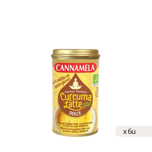 Cannamela Latte Cúrcuma Dulce BIO 60g, caja 6