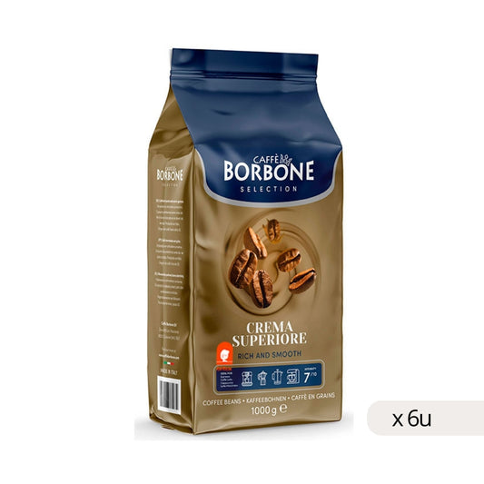 Café Borbone Crema Superiore Grano 1kg, caja 6