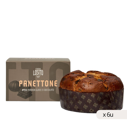 Panettone marron glacé chocolate Casa Losito 750g navideño