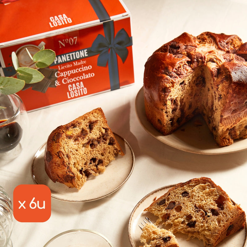 Casa Losito Italian Panettone with drops of chocolate, milk and coffee, 100% sourdough yeast, 750 g