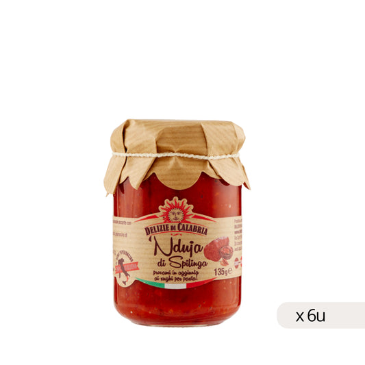 'Nduja Calabrese Spalmabile Piccante 135g, confezione da 6