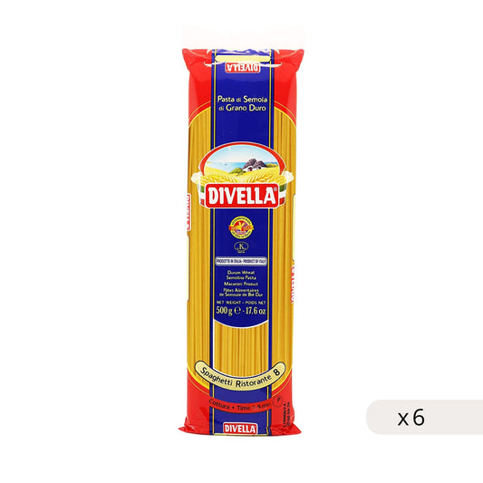 Spaghetti Nº8 Divella 500g, caja 6 uds