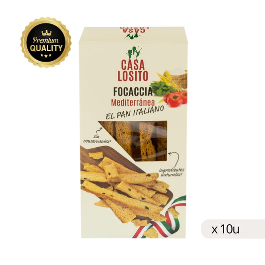 Focaccia Méditerranéenne Casa Losito 100g, boîte de 10