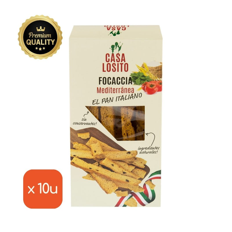 Focaccia mediterrânea, tomate e manjericão, sem conservantes, 100g