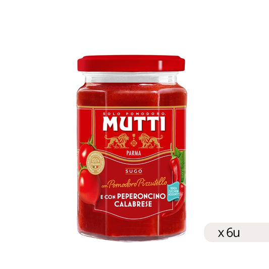 Sugo Pizzutello Peperoncino Mutti 280g, confezione da 6
