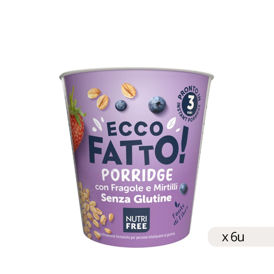 Gachas de Avena con Fresas y Arándanos SIN Gluten 50g