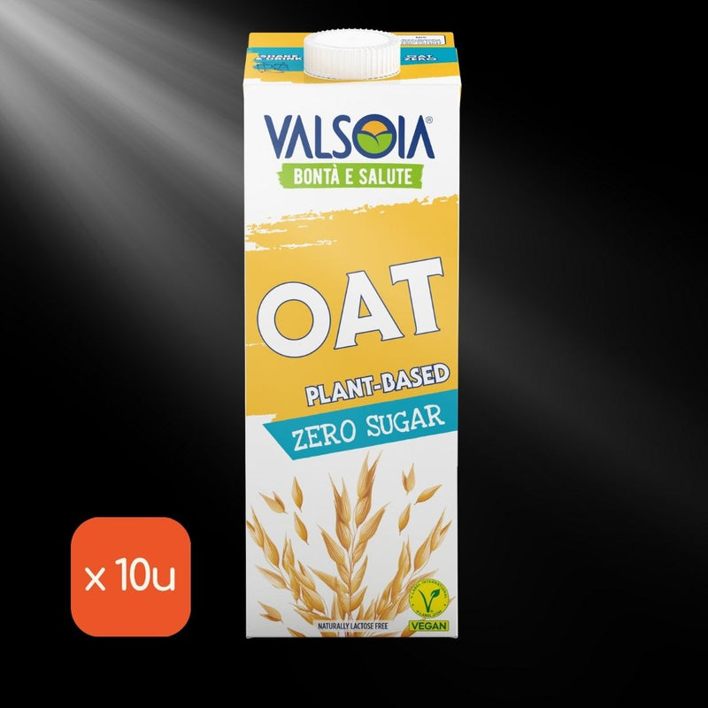 Valsoia 100% vegetable-based oat drink, sugar-free with vitamins B12, D2, vegan, 1 liter, 10 units