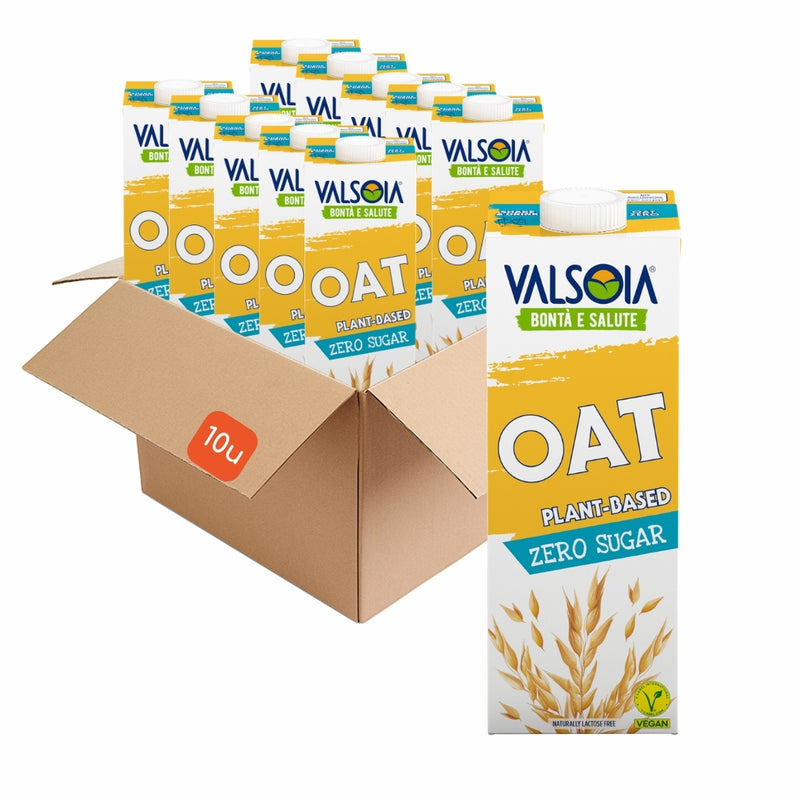 Valsoia 100% vegetable-based oat drink, sugar-free with vitamins B12, D2, vegan, 1 liter, 10 units