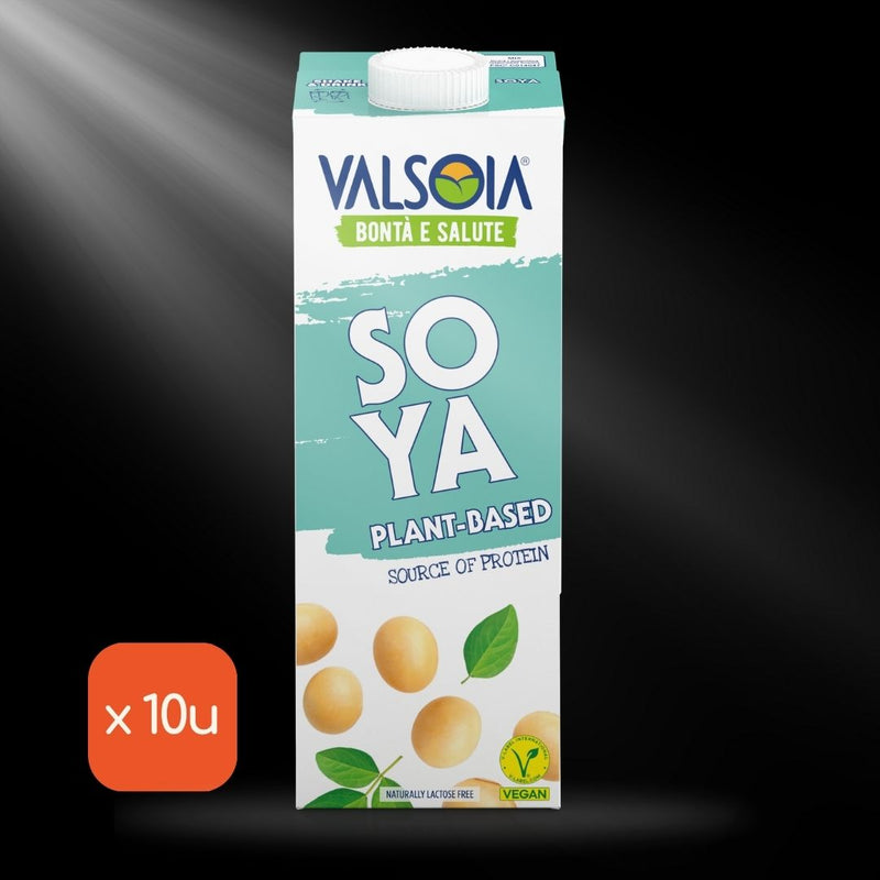 100% vegetable soy-based Valsoia drink with vitamins B2, B12, D2, vegan with delicate flavor, 1 l