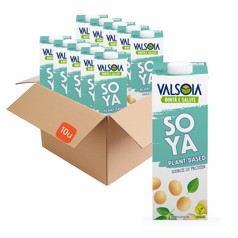 100% vegetable soy-based Valsoia drink with vitamins B2, B12, D2, vegan with delicate flavor, 1 l