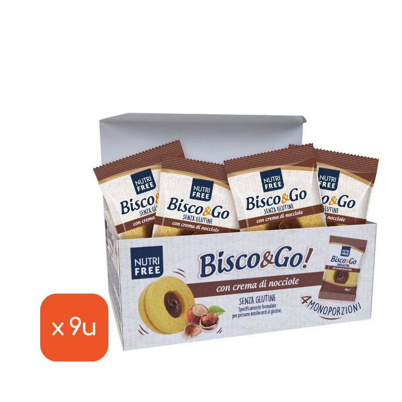 Snack Bisco&amp;Go SEM Glúten com Creme de Avelã, 160g