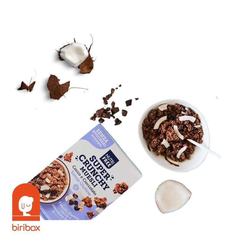 Muesli Súper Crujiente  SIN Gluten con Coco y Chocolate, 300g