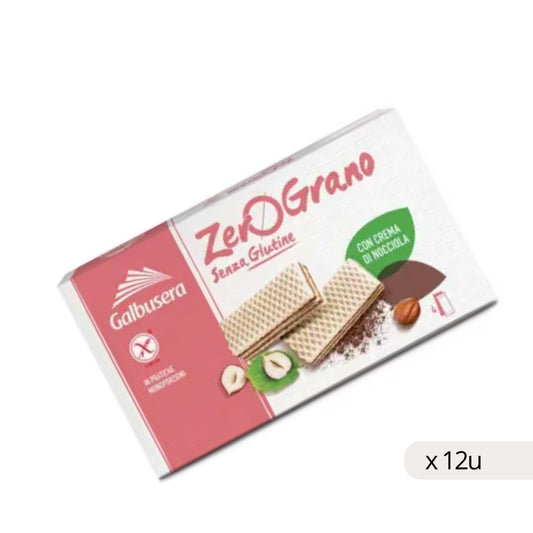 Gaufrette Noisette Sans Gluten Galbusera 180g, boîte de 12