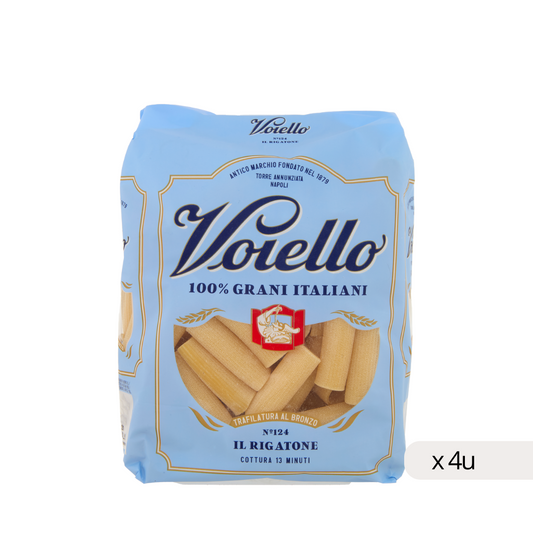 Rigatone Nº124 Voiello 500g, boîte de 4 unités