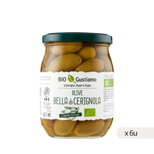 Aceitunas BIO Bio Gustiamo 550g, caja 6 uds