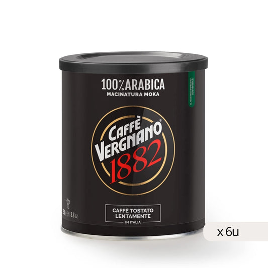 Café Molido 100% Arábica Vergnano 250g, caja 6