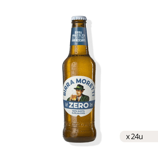 Bière sans alcool Moretti 330ml, boîte de 24 unités