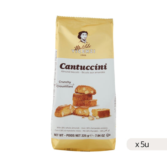 Cantuccini aux amandes Vicenzi 225g, boîte de 5 unités