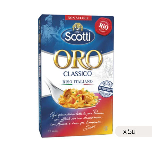 Arroz Oro Clásico Risotto Scotti 1kg, caja 5