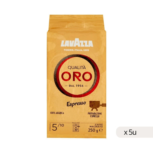 Café Molido Oro 100% Arábica Lavazza 250g, caja 5