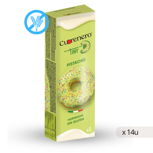 Donut Pistacchio Senza Glutine Cuorenero 111g, confezione da 14