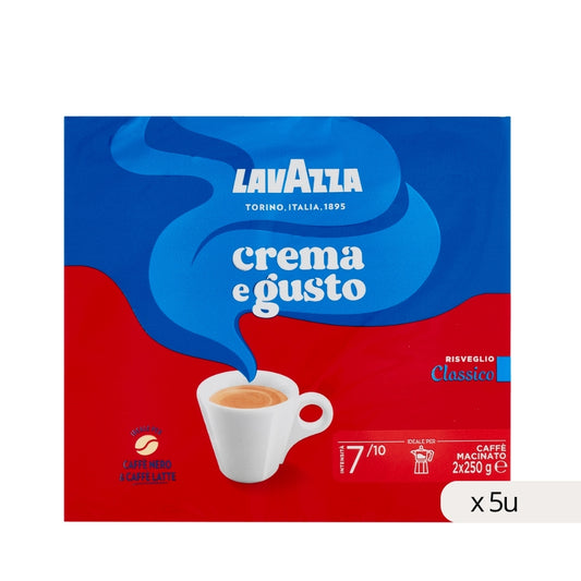 Café Molido Crema e Gusto Lavazza 2x250g, caja 5