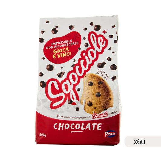 Galletas Gocciole Pavesi 500g, caja 6 uds