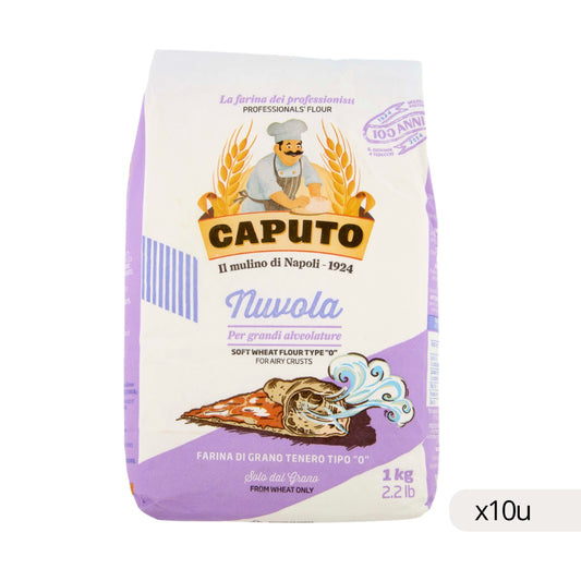 Caputo Farina Nuvola tipo 0, confezione da 1kg, fronte azzurro chiaro