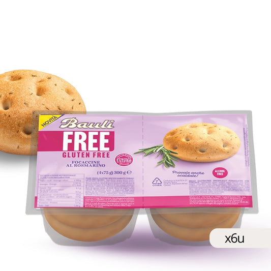 Focaccia sans gluten au romarin Bauli 300g, boîte de 6