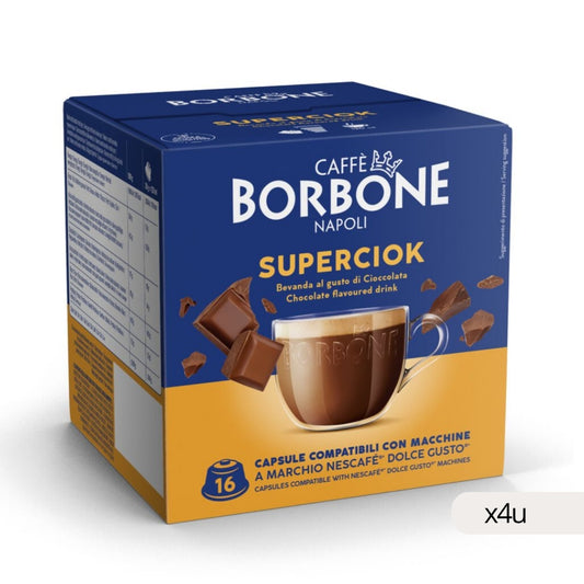 Cápsulas Borbone Superciock Dolce Gusto 320g, caja 4 uds