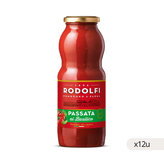 Puré Tomate con Albahaca Rodolfi 690g, caja 12
