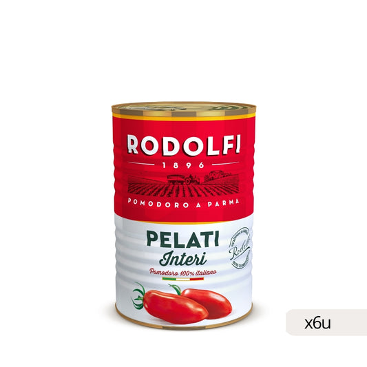 Tomate Pelado Italiano Rodolfi 400g, caja 6 uds