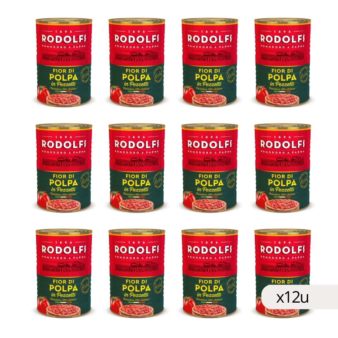 Polpa di Pomodoro a Pezzi Rodolfi 400g, confezione da 12 (vista 2)