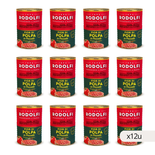 Polpa di Pomodoro a Pezzi Rodolfi 400g, confezione da 12 (vista 2)