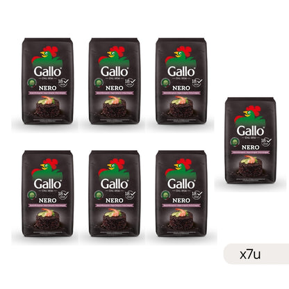 Arroz Negro Integrale Riso Gallo 500g, confezione da 7 pezzi (vista 2)