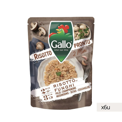 Risotto Pronto con Funghi Riso Gallo 250g, confezione da 6