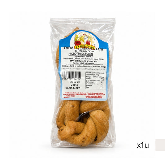 Neapolitan Taralli with Lard and Pepper Le Vie del Grano 250g