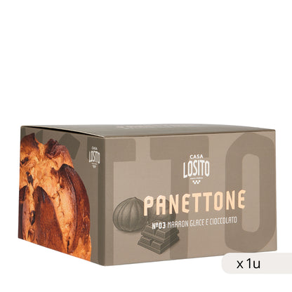 Panettone Marrón Glacé e Cioccolato Casa Losito 750g